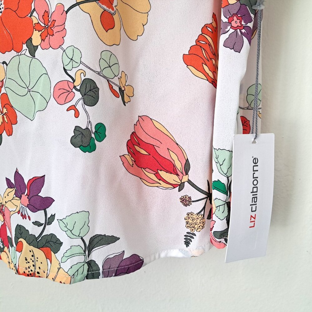 Liz Clairborne Women's Floral Cami Top Short Sleeve Size PXXL White Multic… - Picture 5 of 11